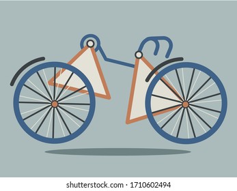bicycle abstract art in flat design