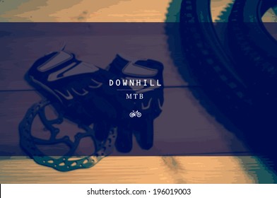 Bicycle accessories. Extreme vector illustration. Template for website and mobile design. Mountain Bikes.