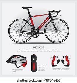Bicycle with Accessory Vector Illustration