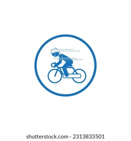 Bicycle Accident Vector icon blue with 