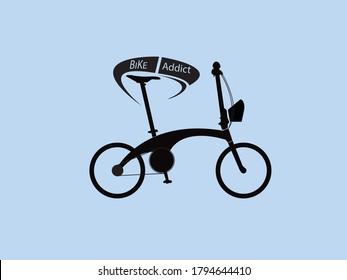 Bicycle Addict vector with blue background
