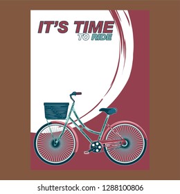 Bicycle advertising poster color modern sport health - Vector