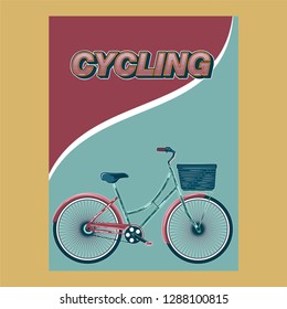 Bicycle advertising poster color modern sport health - Vector