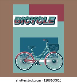 Bicycle advertising poster color modern sport health - Vector