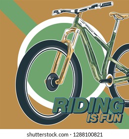 Bicycle advertising poster color modern sport health - Vector