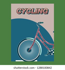 Bicycle advertising poster color modern sport health - Vector