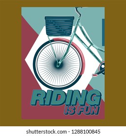 Bicycle advertising poster color modern sport health - Vector