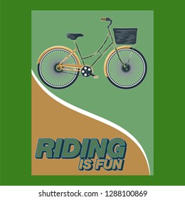 Bicycle advertising poster color modern sport health - Vector