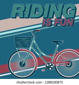 Bicycle advertising poster color modern sport health - Vector