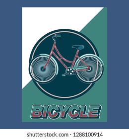 Bicycle advertising poster color modern sport health - Vector