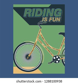 Bicycle advertising poster color modern sport health - Vector
