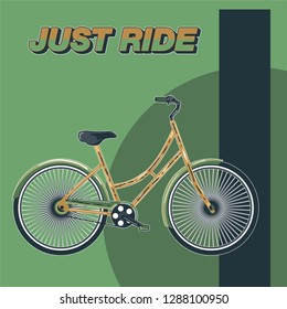 Bicycle advertising poster color modern sport health - Vector