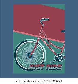 Bicycle advertising poster color modern sport health - Vector