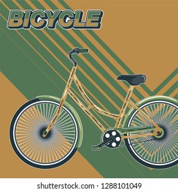 Bicycle advertising poster color modern sport health - Vector