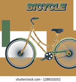 Bicycle advertising poster color modern sport health - Vector