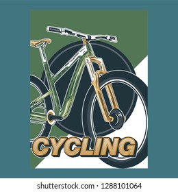 Bicycle advertising poster color modern sport health - Vector