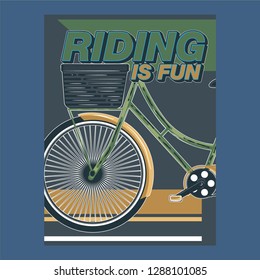Bicycle advertising poster color modern sport health - Vector
