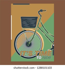 Bicycle advertising poster color modern sport health - Vector