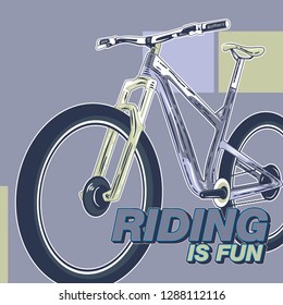 Bicycle advertising poster color modern sport health - Vector