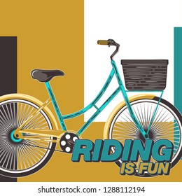 Bicycle advertising poster color modern sport health - Vector