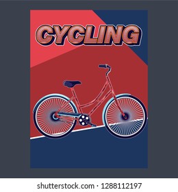 Bicycle advertising poster color modern sport health - Vector