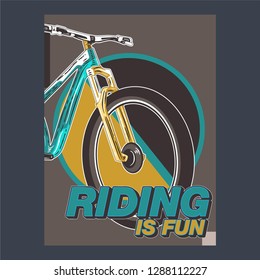 Bicycle advertising poster color modern sport health - Vector