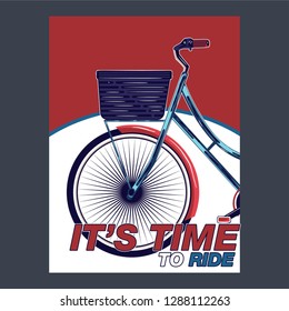 Bicycle advertising poster color modern sport health - Vector