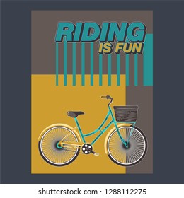 Bicycle advertising poster color modern sport health - Vector