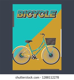 Bicycle advertising poster color modern sport health - Vector