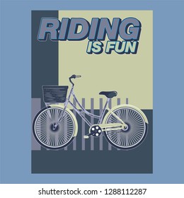 Bicycle advertising poster color modern sport health - Vector