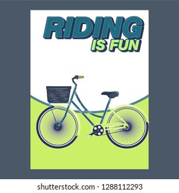 Bicycle advertising poster color modern sport health - Vector