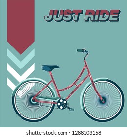 Bicycle. Advertising poster. Sport. Health.Travel. Flyer. Creative banner – Vector
