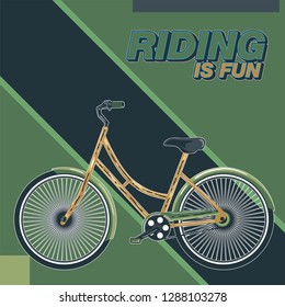 Bicycle. Advertising poster. Sport. Health.Travel. Flyer. Creative banner – Vector