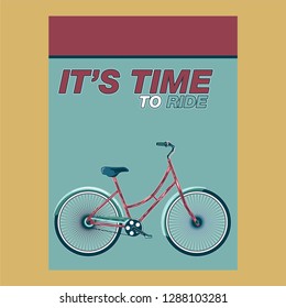 Bicycle. Advertising poster. Sport. Health.Travel. Flyer. Creative banner – Vector