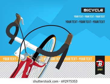 Bicycle. Advertising poster. Sport. Health.Travel. Flyer. Creative banner.