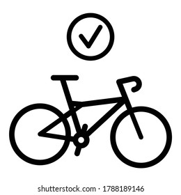 Bicycle Approve Flat Icon Isolated On White Background