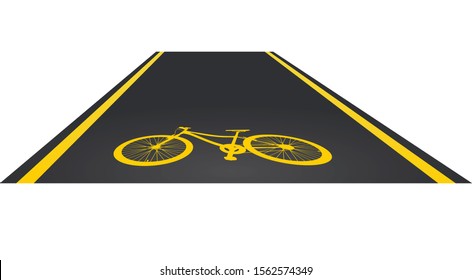 Bicycle asphalt trail. vector illustration