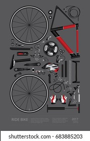 Bicycle Assembly Poster Advertising Vector Illustration