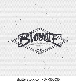 Bicycle badge insignia for any use such as signage design corporate identity, prints on apparel, stamps