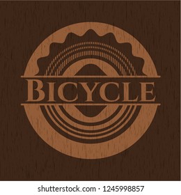 Bicycle badge with wood background