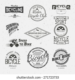 Bicycle badges logos and labels for any use, isolated on white background.