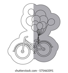 bicycle with balloons icon image, vector illustration design