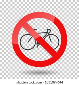 Bicycle ban sign, symbol, Vector illustration