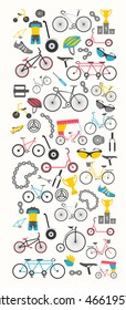 Bicycle banner graphic design. Bike types. Vector illustration flat design
