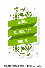 Bicycle banner illustration design. Easy to edit with vector file. Can use for your creative content. Especially about world bicycle day campaign in this june.