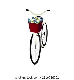 Bicycle, basket with flowers