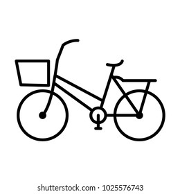 bicycle basket vector line art icon