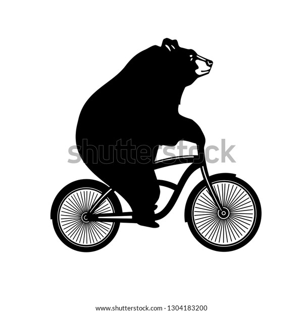 Bicycle Bear Print Stock Vector (Royalty Free) 1304183200