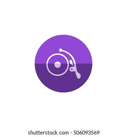Bicycle bell icon in flat color circle style. Transportation sport cycling