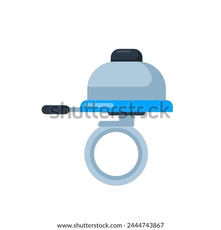 Bicycle bell icon in flat style. Transportation sport cycling ride ring sign sound. Vector illustration